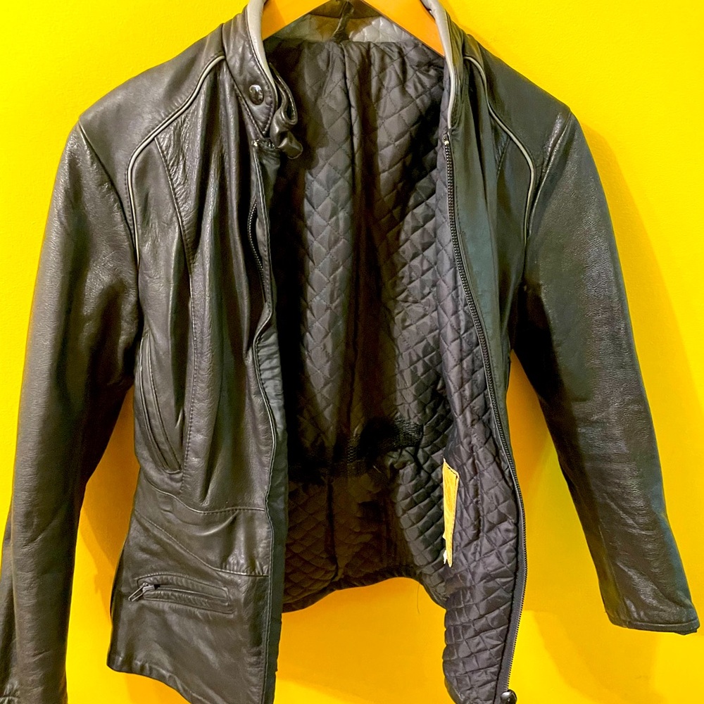 Black genuine leather jacket